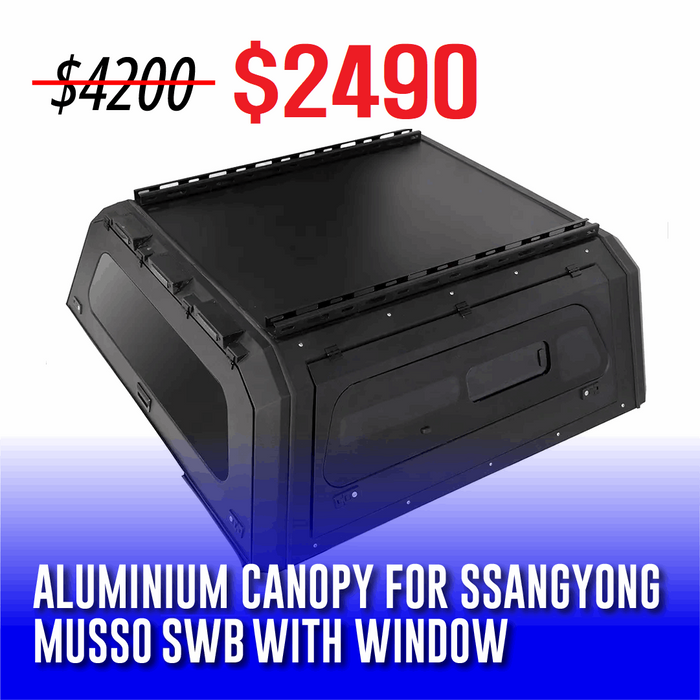 Ssangyong Musso SWB Aluminium Canopy With Window Side Door | Heavy Duty Ute Canopies