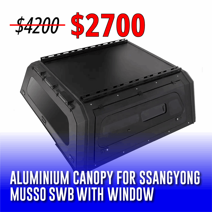 Ssangyong Musso SWB Aluminium Canopy With Window Side Door | Heavy Duty Ute Canopies