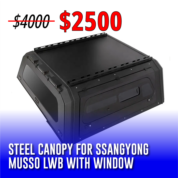 Steel Canopy for Ssangyong Musso LWB with Window Side Door