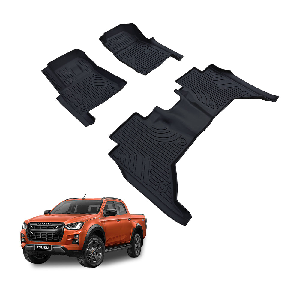 thumbnail image 2 of 3D/5D TPE All-Weather Floor Mats For Isuzu D-MAX Dual Cab (2012-2020) – Heavy Duty, Waterproof, 5-Year Warranty 2 of 3