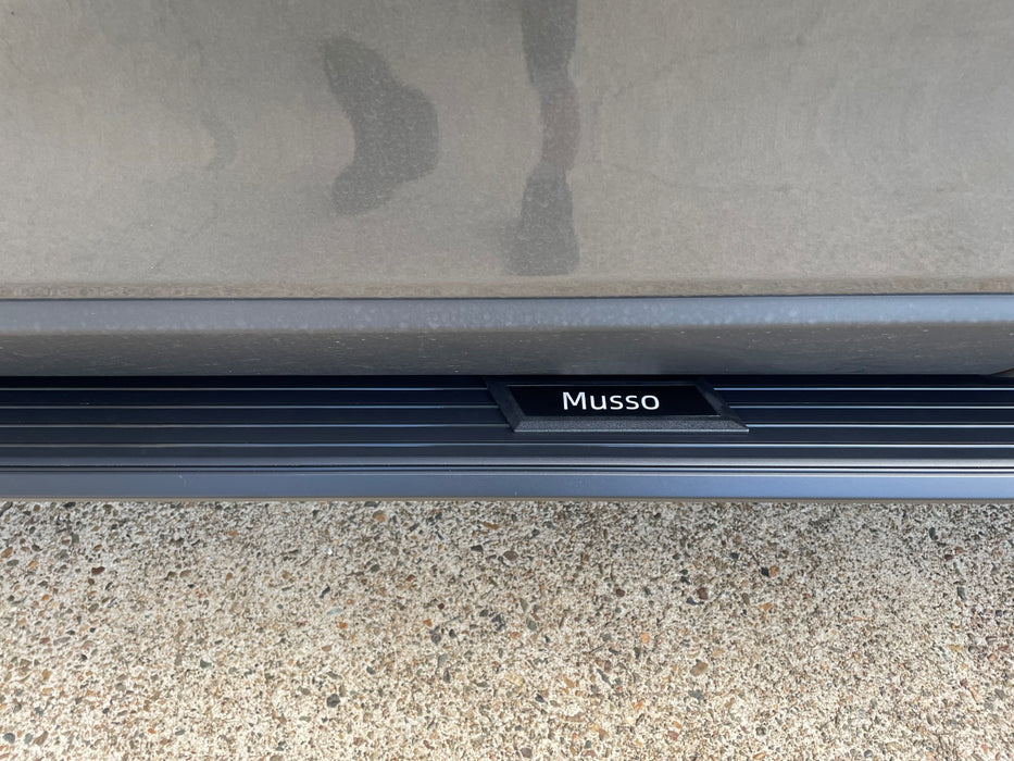 Black Side Steps for Musso (Set) | Three-Layer Thick Aluminum Alloy